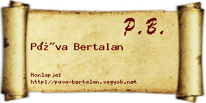 Páva Bertalan névjegykártya