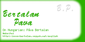 bertalan pava business card